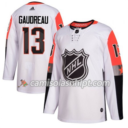 Camisola Calgary Flames Johnny Gaudreau 13 2018 NHL All-Star Pacific Division Adidas Branco Authentic - Homem